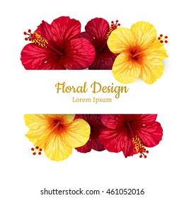 vector hibiscus flower. invitation card.