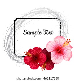 vector hibiscus flower. invitation card.