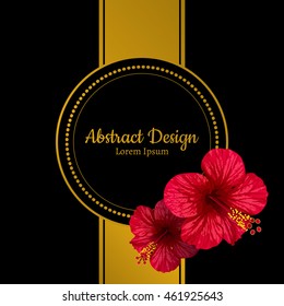 vector hibiscus flower. invitation card.