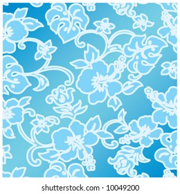 vector hibiscus ocean pattern design