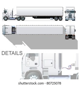 Vector hi-detailed commercial semi-truck