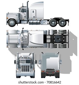 Vector hi-detailed semi-truck