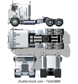 Vector hi-detailed semi-truck