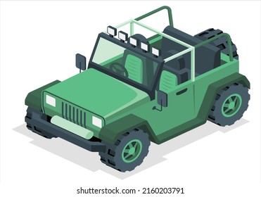 Vector hi-detailed silhouette army car isolated on white background. Green car trendy stylish graphic design vector illustration. vector illustration