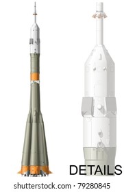 Vector hi-detailed space rocket