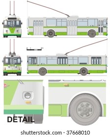 Vector hi-detailed urban trolleybus. More vector transportation illuctrations see in my portfolio