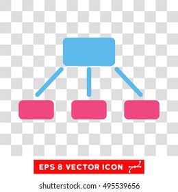 Vector Hierarchy EPS vector icon. Illustration style is flat iconic bicolor pink and blue symbol on a transparent background.