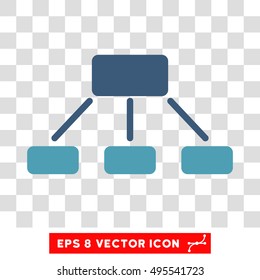 Vector Hierarchy EPS vector icon. Illustration style is flat iconic bicolor cyan and blue symbol on a transparent background.