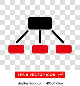 Vector Hierarchy EPS vector icon. Illustration style is flat iconic bicolor intensive red and black symbol on a transparent background.