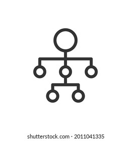 Icono de línea de jerarquía de vectores. Símbolo con estilo de contorno de moda. Ilustración vectorial aislada en un fondo blanco. 