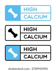 Vector High Calcium Food Label
