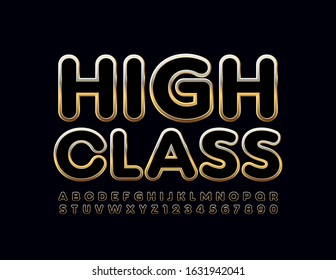 Vector High Class Golden Font. Stylish Modern Alphabet Letters Set.
