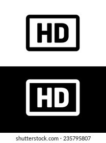 Vector High Definition (HD) Icon In Black And Reverse