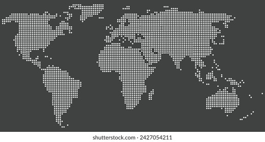 Vector high density dotted World Map