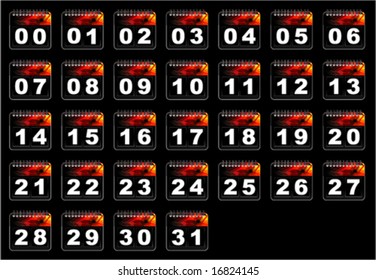 VECTOR Iconos del calendario de mes detallado