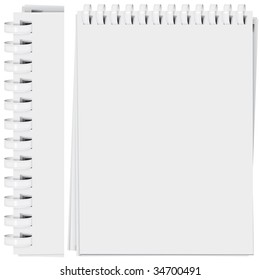 Vector High Detailed Plastic Spiral Bound Notepad Page (CMYK)