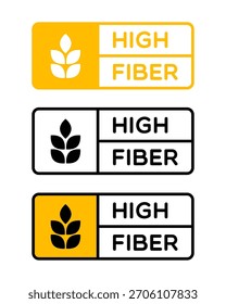 Vector High Fiber Label on White Background