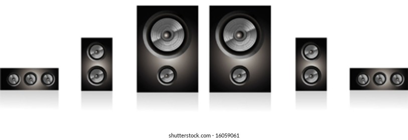 Vector High fidelity Audio sound set.