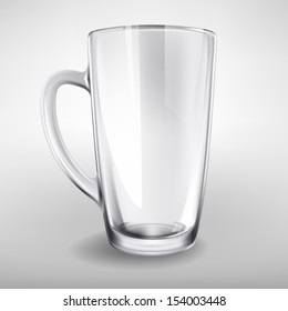 Vector high glass empty realistic cup
