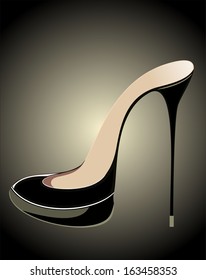 vector high heel shoe