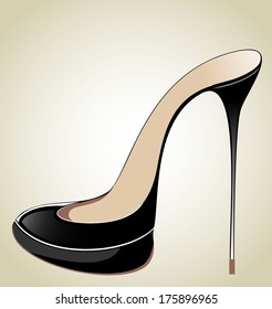 vector high heel shoe