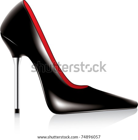 vector high heel shoe with metal stiletto