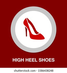 vector high heel shoes isolated, fashion design silhouette illustration