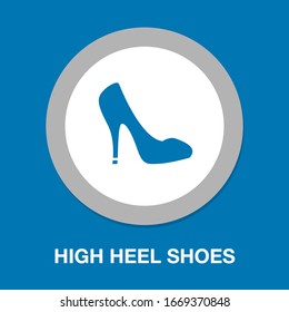 vector high heel shoes isolated, fashion design silhouette illustration