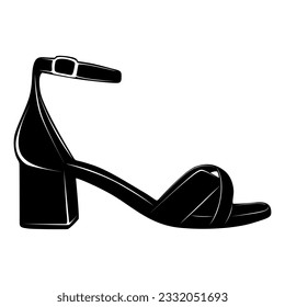 Vektorhoch Absätze schwarzes Silhouettensymbol. Logo für Frauen-Schuhe