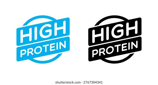 Vector High Protein Labels on White Background