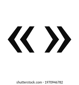 Vector high quality arrow quote brackets icon isolated on white background. Communication - dialog concept