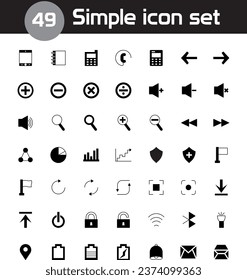 Conjunto de iconos negros de alta calidad del vector editable y redimensionable