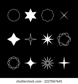 Vector high quality boho elements . Stars illustration boho isolated set.