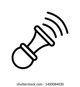 Vector high quality editable logo illustration of the klaxon horn icon. Monochromatic linear black symbol isolated on white background