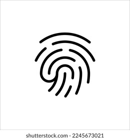 Icono de la línea de huellas dactilares de alta calidad vectorial aislado en fondo blanco. Concepto de acceso de seguridad, icono de Touch ID.