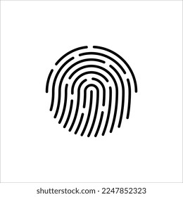 Icono de la línea de huellas dactilares de alta calidad vectorial aislado en fondo blanco. Concepto de acceso de seguridad, icono de Touch ID.