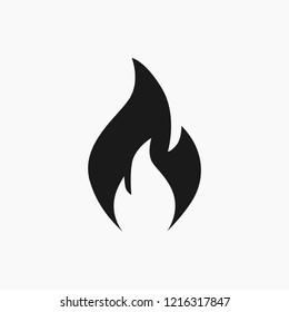 Vector high quality flat style icon illustration of the fire flame symbol isolated on white background