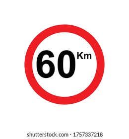 Vector high quality flat style collection set of generic speed limit signs with black number and red circle - usable for metaphor communication in business field