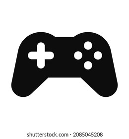 Vector high quality gamepad black icon isolated on white background. Gaming and home entertainment concept illustration