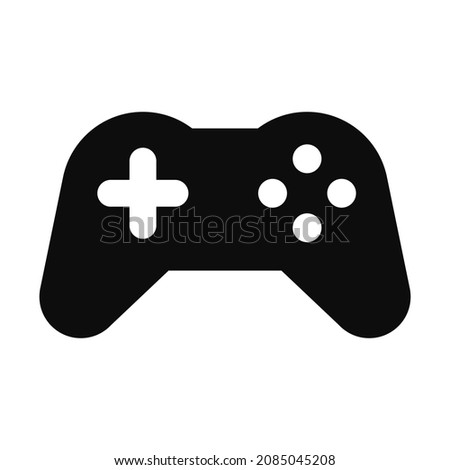 Vector high quality gamepad black icon isolated on white background. Gaming and home entertainment concept illustration