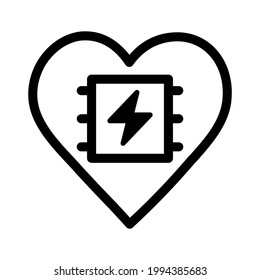 Vector high quality heart pacemaker line icon isolated on white background