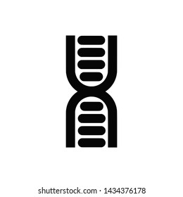 Vector high quality icon. Flat simple style black DNA symbol isolated on white background. Healthcare and medical vector editable icon 
