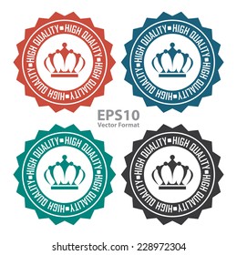 Vector : High quality icon, tag, label, badge, sign, sticker isolated on white 