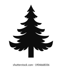 Vector high quality illustration of a black fir icon silhouette 