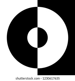 Vector high quality illustration of concentric radiating circle optical illusion op art effect