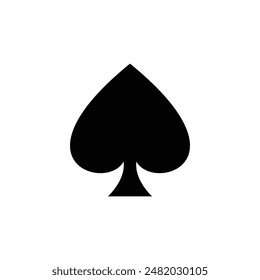 Vector high quality illustration of the french playing cards suit of Spade black symbol isolated on white background