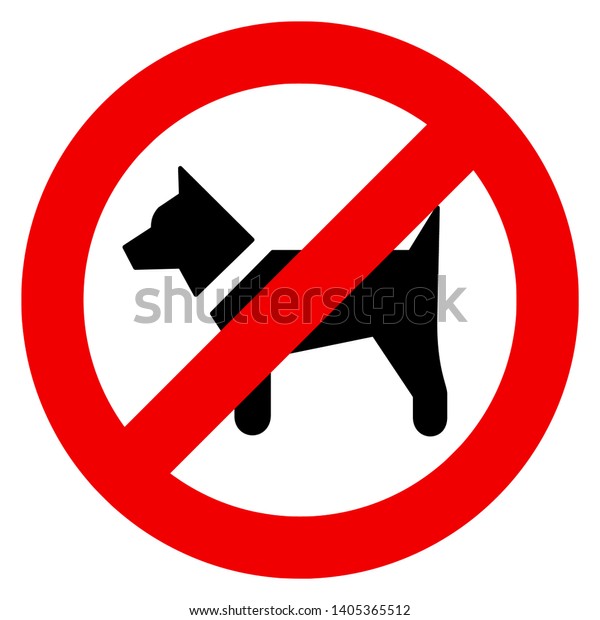 犬禁止標識のベクター画像高品質イラスト 赤い禁止記号の中に黒い犬 国際公式版 のベクター画像素材 ロイヤリティフリー