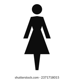 Vector high quality illustration of the vintage style lady icon isolated - old toilet graphic representation