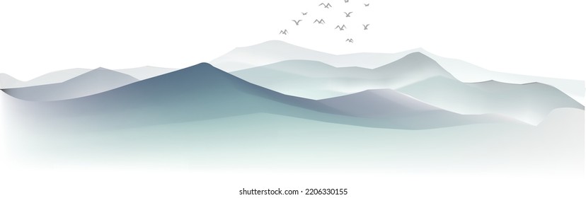 Vector high quality landscape, illustrator for designs, Cards