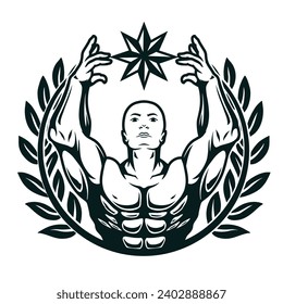 Vector de alta calidad | Logotipo para los fanáticos deportivos en el campo de la formación muscular corporal.